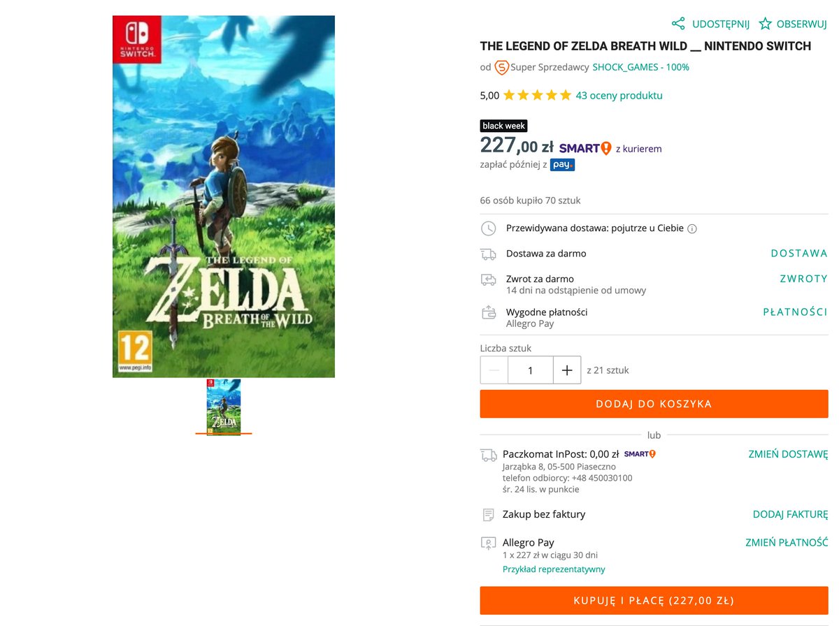 buont's tweet photo. #FakeWeek #FakeFriday BotW za 227 zł. No super oferta! xD https://t.co/WcuofGzCxp
