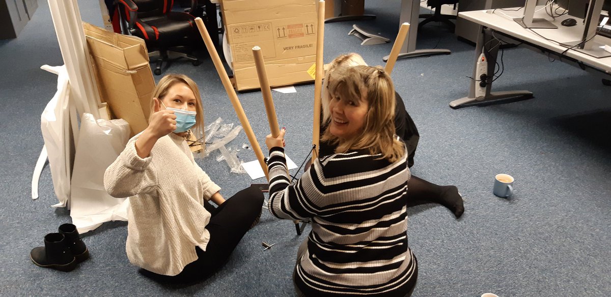 Last minute preparation for <a href="/CropTecShow/">CropTecShow 🌾</a>  - the ladies are enjoying building the flat pack tables <a href="/LGSeedsUK/">LGSeedsUK</a>