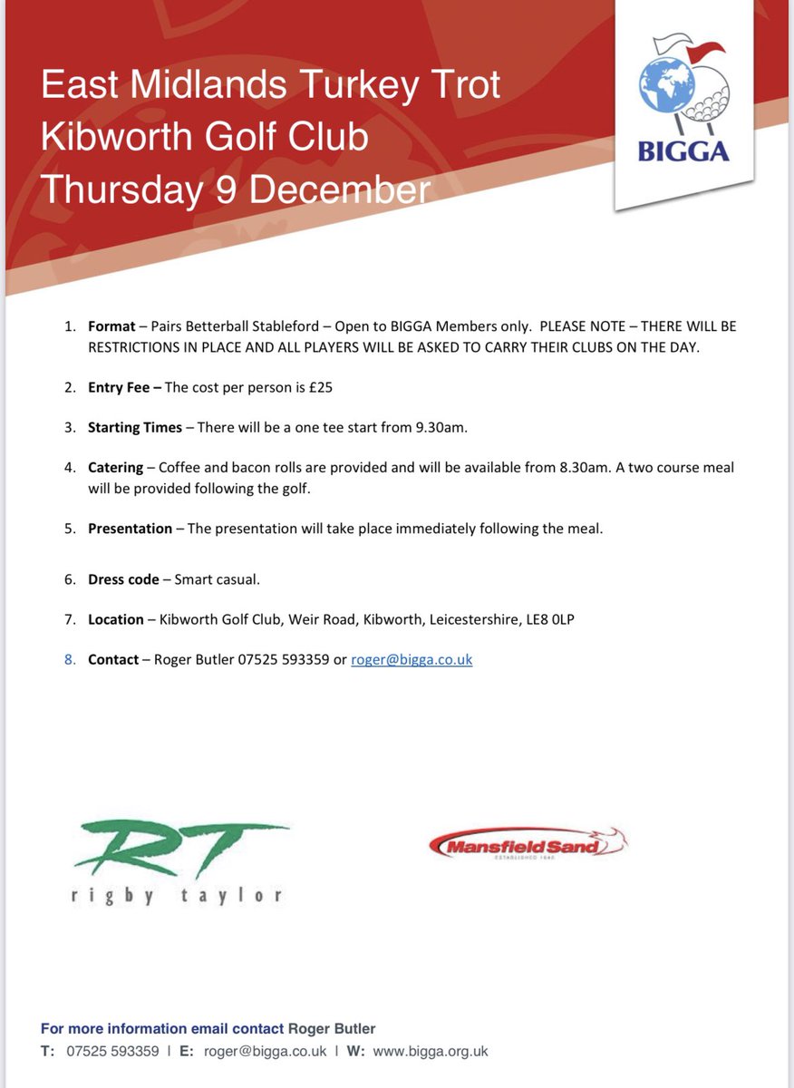 Biggaeastmids's tweet photo. Details for our Christmas golf comp https://t.co/HoATU4RHbD