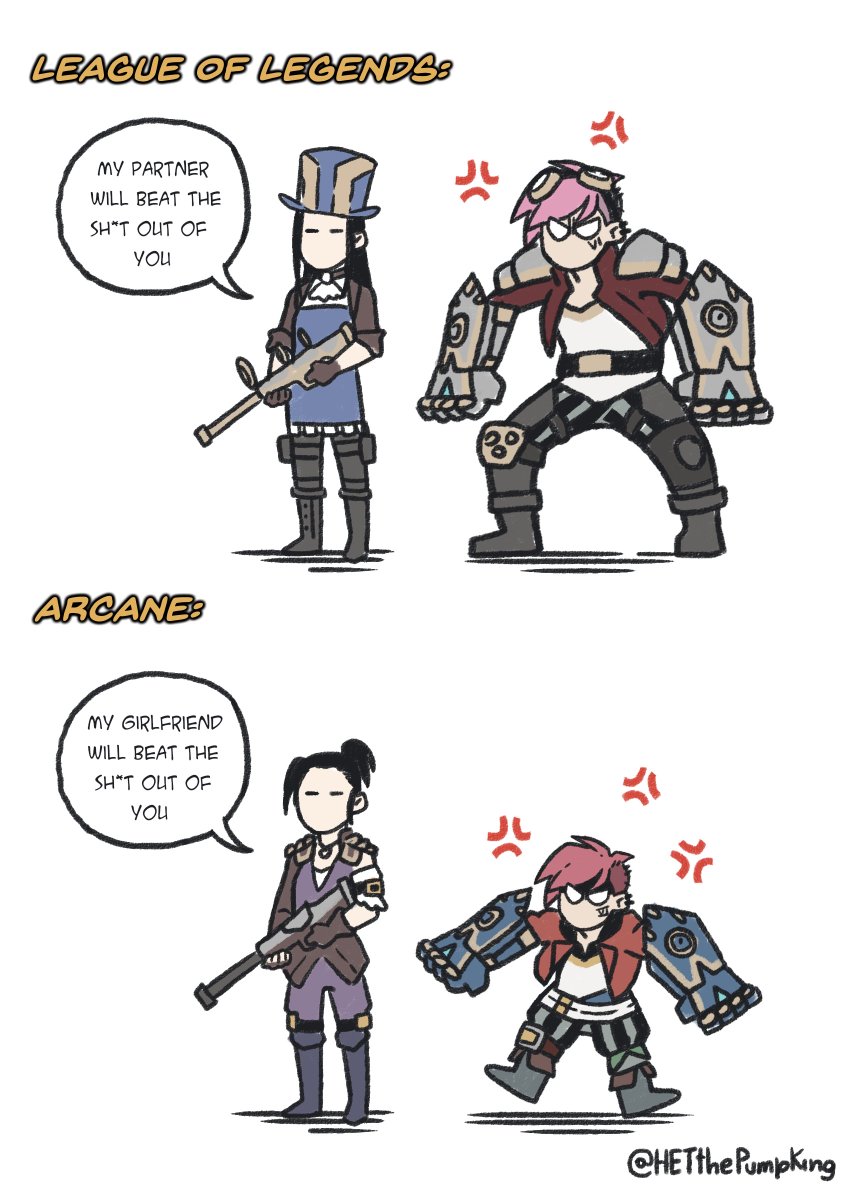 HETthePumpking's tweet image. They took of Vi's heels and then she smol
#Arcane #piltoverfinest