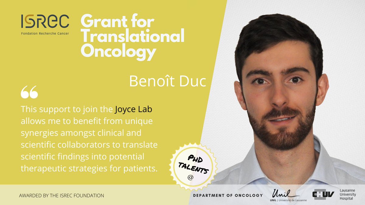 Oncology UNIL CHUV (@oncounilchuv) on Twitter photo Warm 𝒘𝒆𝒍𝒄𝒐𝒎𝒆 to Benoît Duc, latest recruit <a href="/Joycelab/">Johanna Joyce Lab</a>!
Following his internship <a href="/MarioSuva/">Mario Suva</a> Lab <a href="/MGHCancerCenter/">Mass General Cancer Center</a> <a href="/broadinstitute/">Broad Institute</a>, Benoît joins the <a href="/unil/">Université de Lausanne</a> <a href="/CHUVLausanne/">CHUV / Centre hospitalier universitaire vaudois</a> <a href="/Ludwig_Cancer/">Ludwig Cancer</a> scientific community to work on NSCLC research, supported @FondationIsrec. #CancerResearch Warm 𝒘𝒆𝒍𝒄𝒐𝒎𝒆 to Benoît Duc, latest recruit <a href="/Joycelab/">Johanna Joyce Lab</a>!
Following his internship <a href="/MarioSuva/">Mario Suva</a> Lab <a href="/MGHCancerCenter/">Mass General Cancer Center</a> <a href="/broadinstitute/">Broad Institute</a>, Benoît joins the <a href="/unil/">Université de Lausanne</a> <a href="/CHUVLausanne/">CHUV / Centre hospitalier universitaire vaudois</a> <a href="/Ludwig_Cancer/">Ludwig Cancer</a> scientific community to work on NSCLC research, supported @FondationIsrec. #CancerResearch