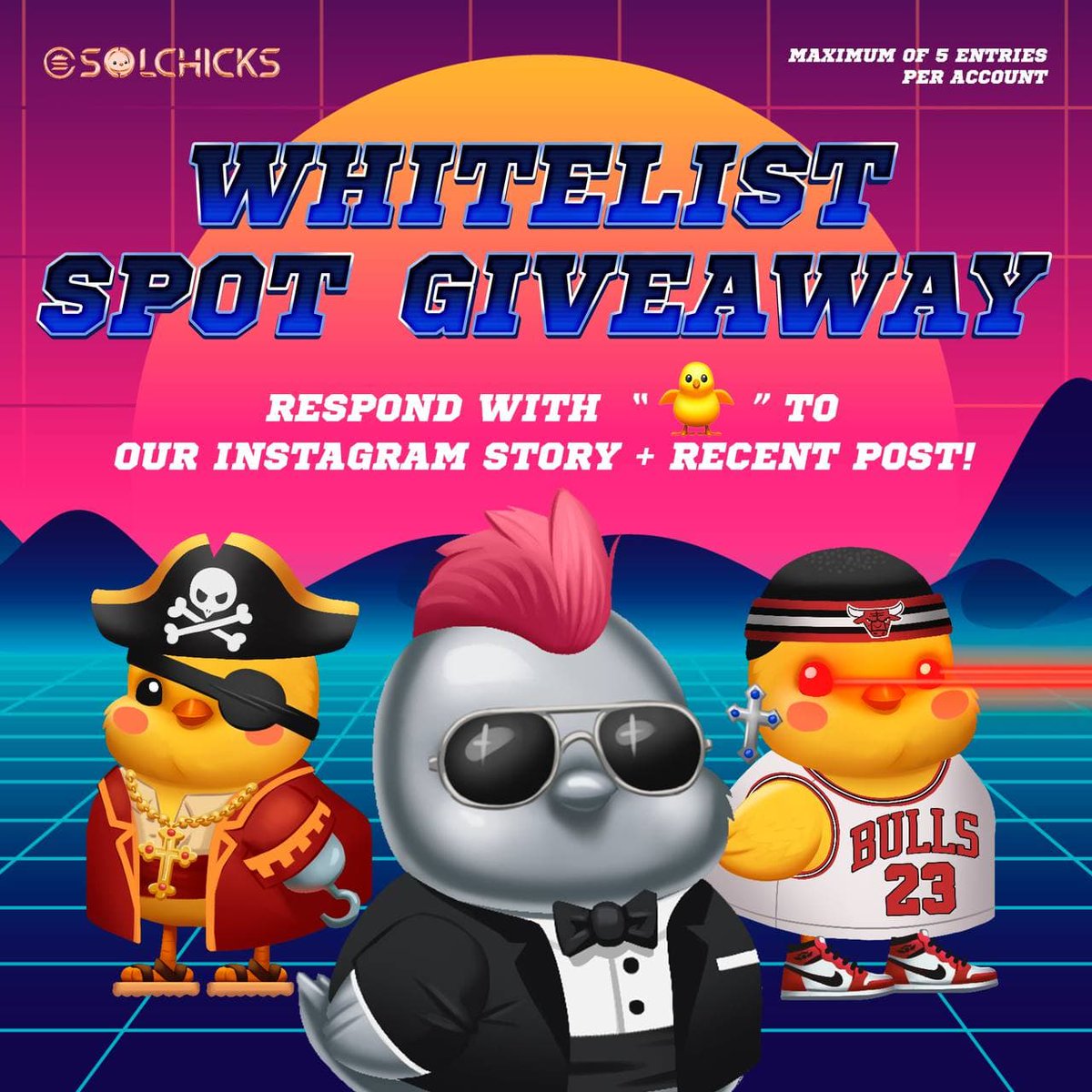 Want to win a whitelist spot?

In the next 24 hours we will pick 5 people to get a whitelist spot! How to enter:

1. Follow our instagram instagram.com/solchicks
2. Respond to our story with a “🐥”
3. Comment some “🐥” below out recent posts!

Good luck 🍀

#SolChicksRevolution