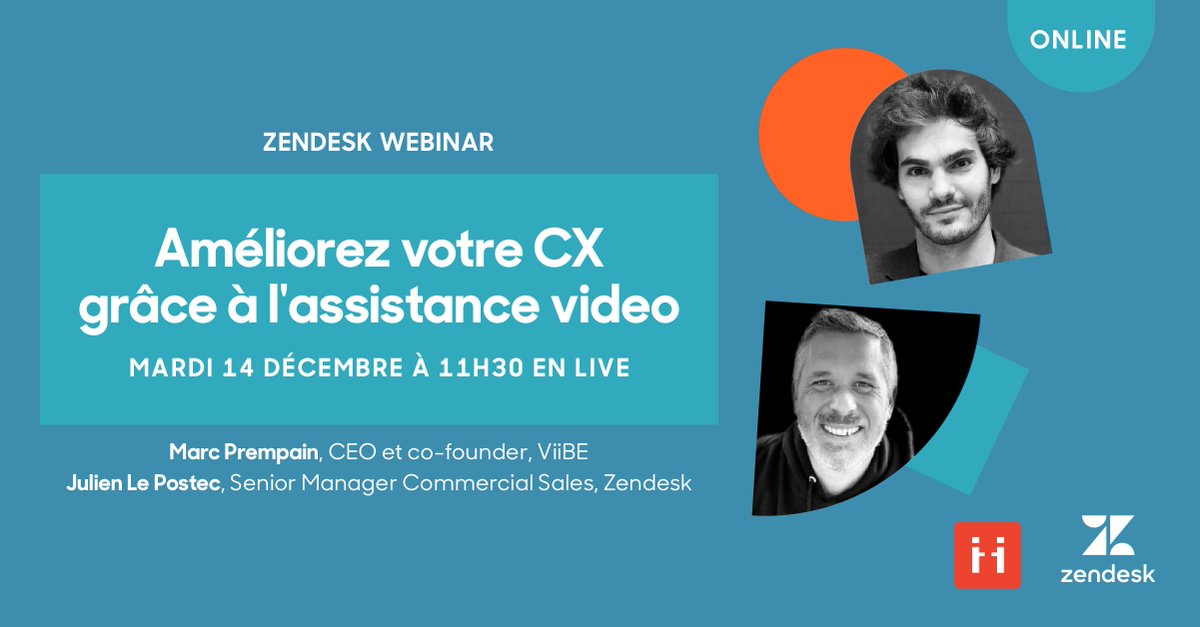 Only one week before our Zendesk x ViiBE webinar (in French)!

How can you evolve your Zendesk Chat and Support interactions? And how can you provide deeper connections throughout the customer journey?

Join us Dec 14th at 11:30 CEST by registering here: hubs.la/Q010jbTS0