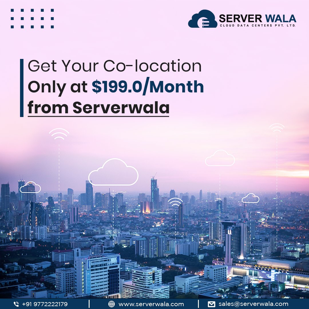 Server_Wala's tweet image. #Colocation is a #hosting option utilized for businesses of all sizes for a variety of reasons. With Colocation Small and Large Businesses can avail excellent benefits without undertaking huge capital investment.
With Serverwala get your #colocationhosting at just $199/month.