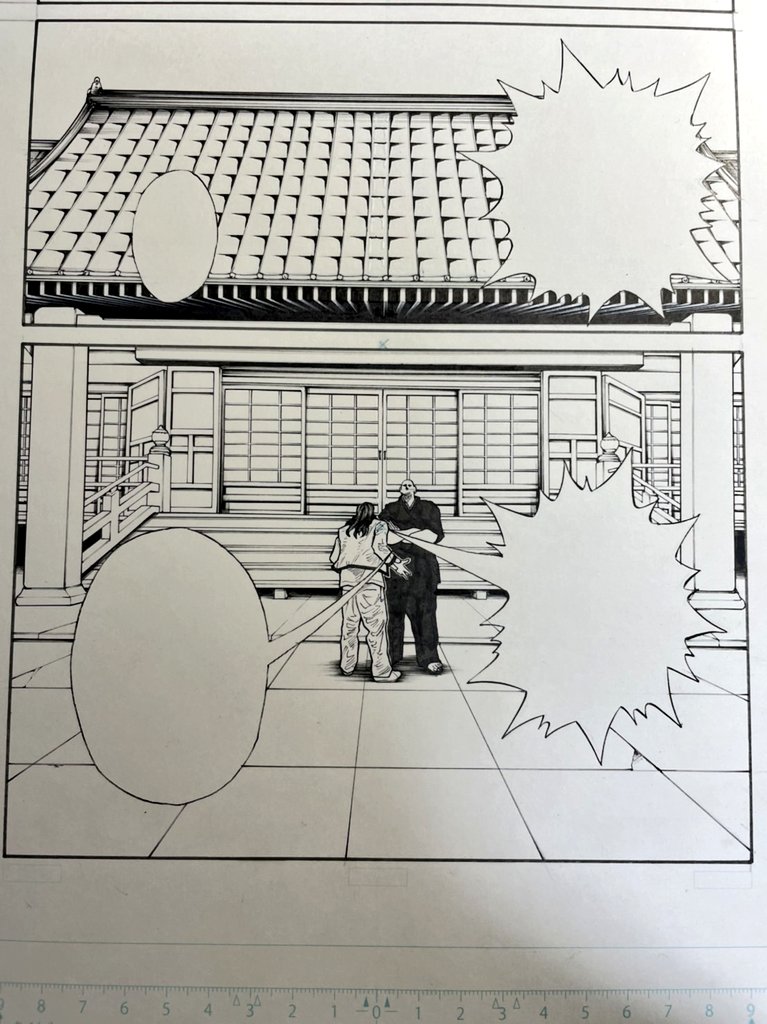 アシスタントの友達が描いてくれたお寺

2枚目で細かいタッチが入ってるんですけど

タッチが入るだけでだいぶ重みが違いますよね(・。・)僕はかけません

僕は真ん中のちっちゃいちっちゃいキャラを描きました(;゜゜) 