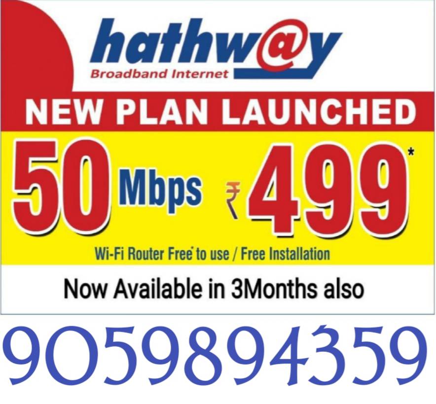 HathwayFiber's tweet photo. Hathway broadband
40mbps@499*, 100mbps@549*, 125mbps@649*, 150mbps@7 ..For more info visit...https://t.co/dO5EGBIhO0 https://t.co/IoqdfGu7RH