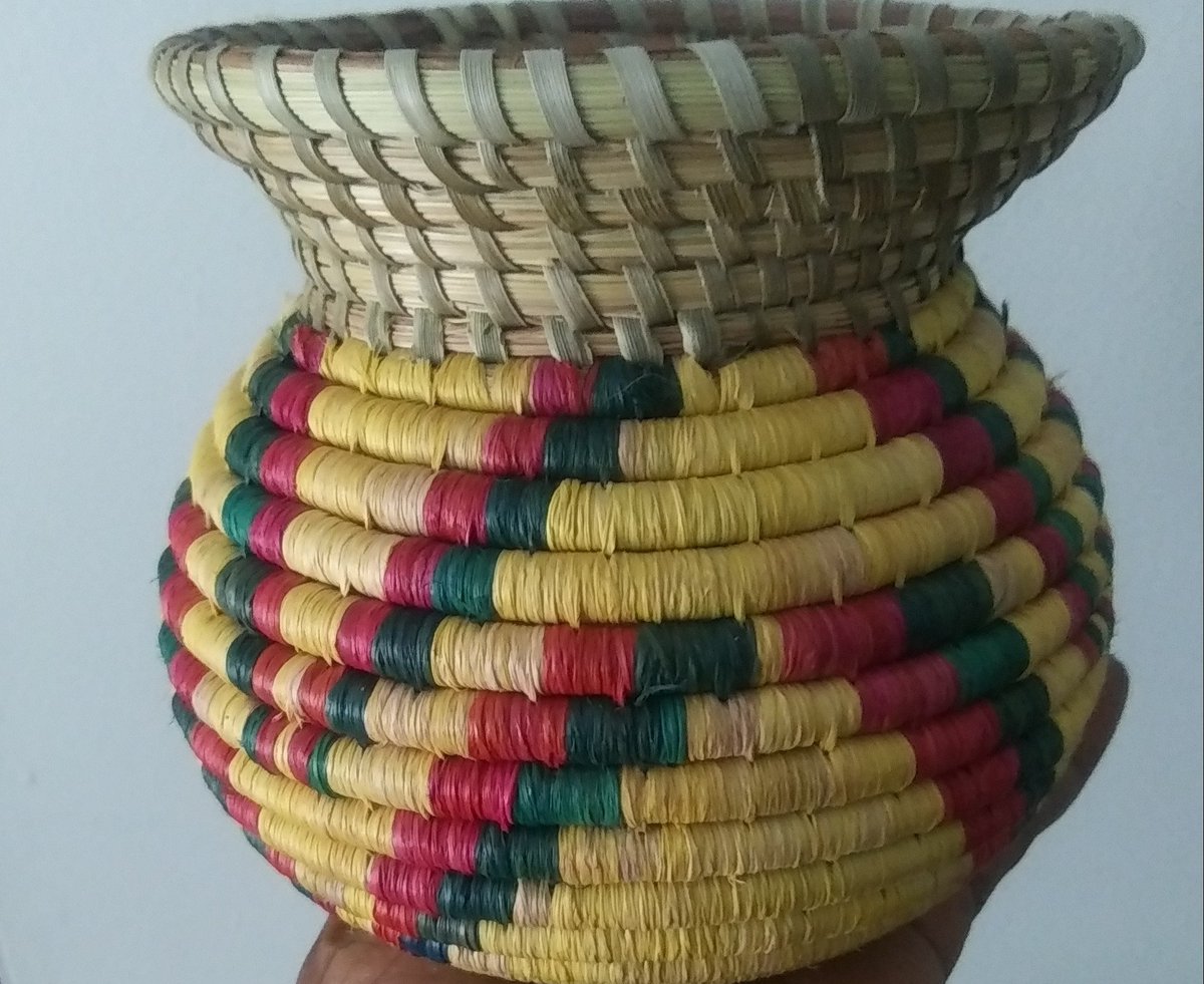 This is a one of a kind basket from my Gullah Connection Collection. It was handmade by a basketmaker in Sierra Leone and myself. We are sewn together forever.