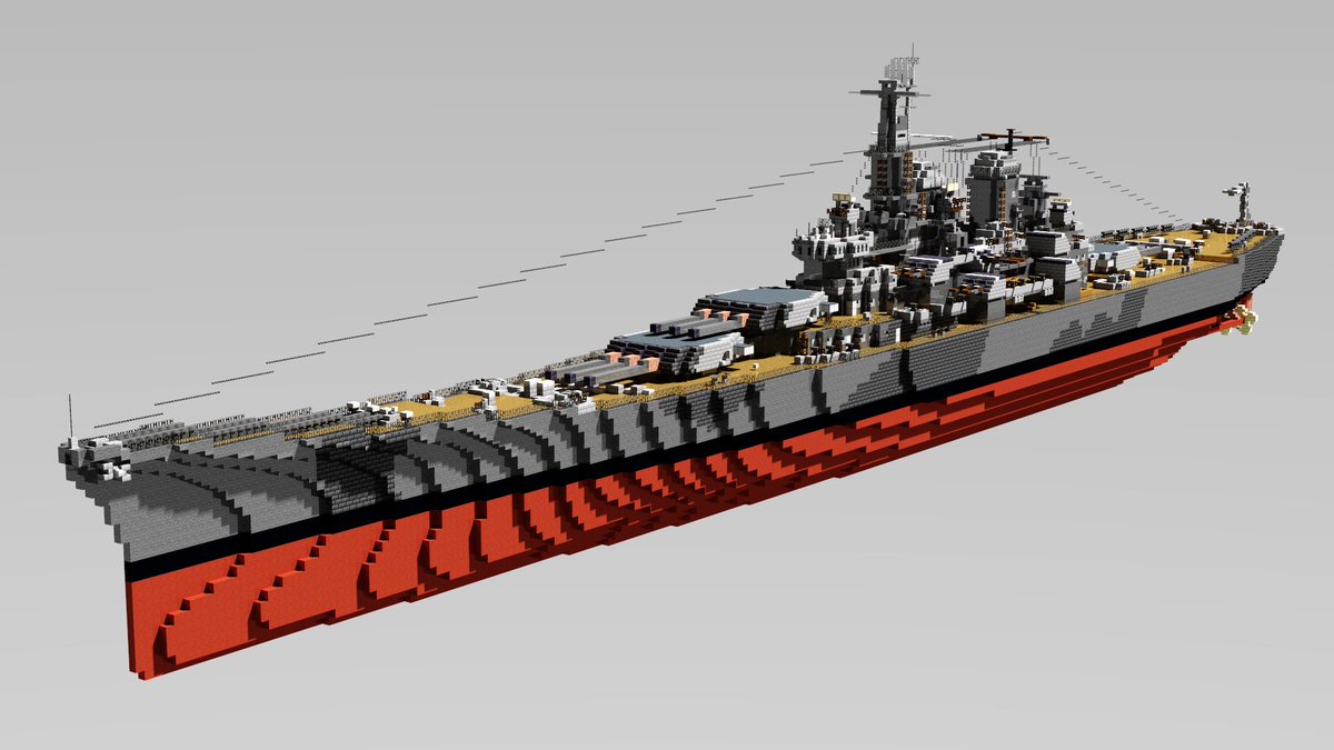 My first ship the USS Iowa BB-61 rendered StylelessArc
#Minecraft #Minecraftbuilds