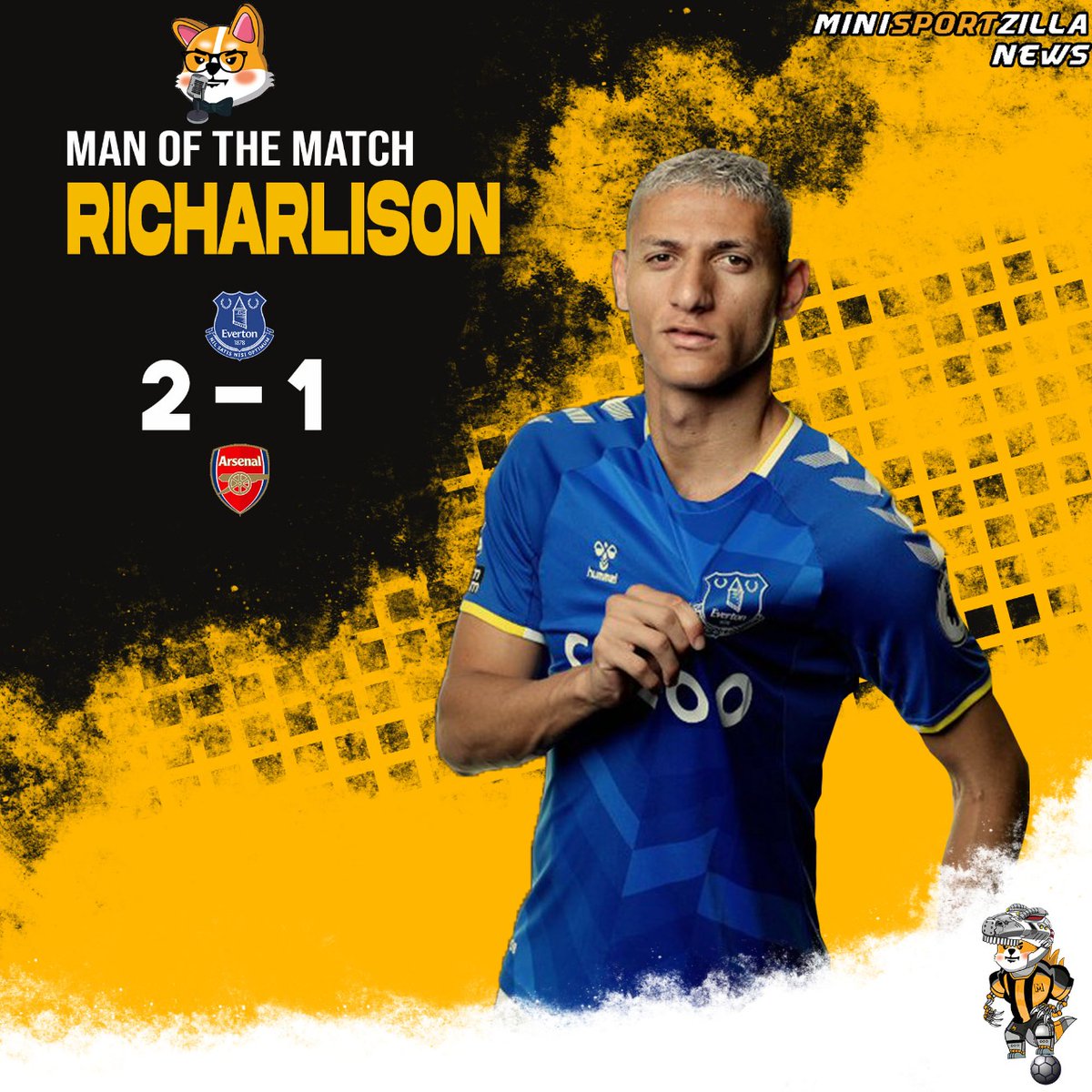 minisport_zilla's tweet photo. ⚽Everton vs Arsenal. 🔥🔥WHAT A PERFORMANCE by The Tofees, COMEBACK game by double goals, man of the match @richarlison97 ALL IN SECOND HALF💥‼️ #Everton #Arsenal #EvertonArsenal #football #MiniSportZilla #MSportZillARMY #SportsNews #NewsZilla https://t.co/TiyZbrivbx