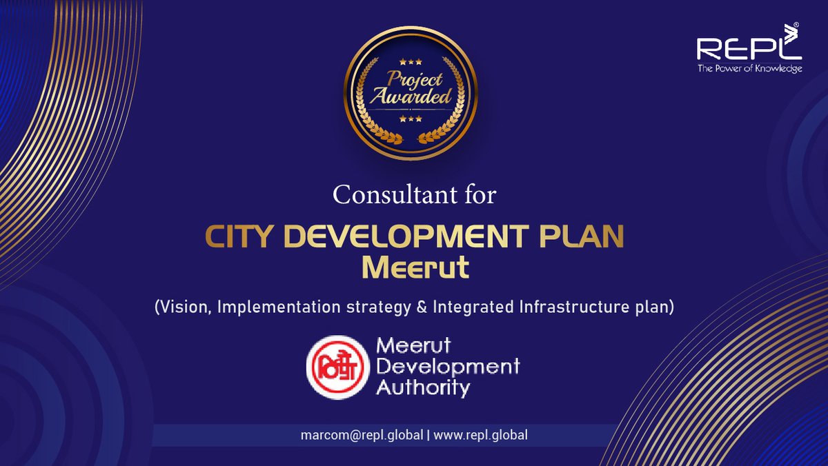 REPL_India's tweet photo. #REPL will prepare #CityDevelopmentPlan along with implementation strategy for #MeerutDevelopmentAuthority. It also includes preparation of spatial economic development strategy & integrated infrastructure plan for holistic & sustainable development of Meerut. #Heritage #Planning https://t.co/7eN3KaPoqo