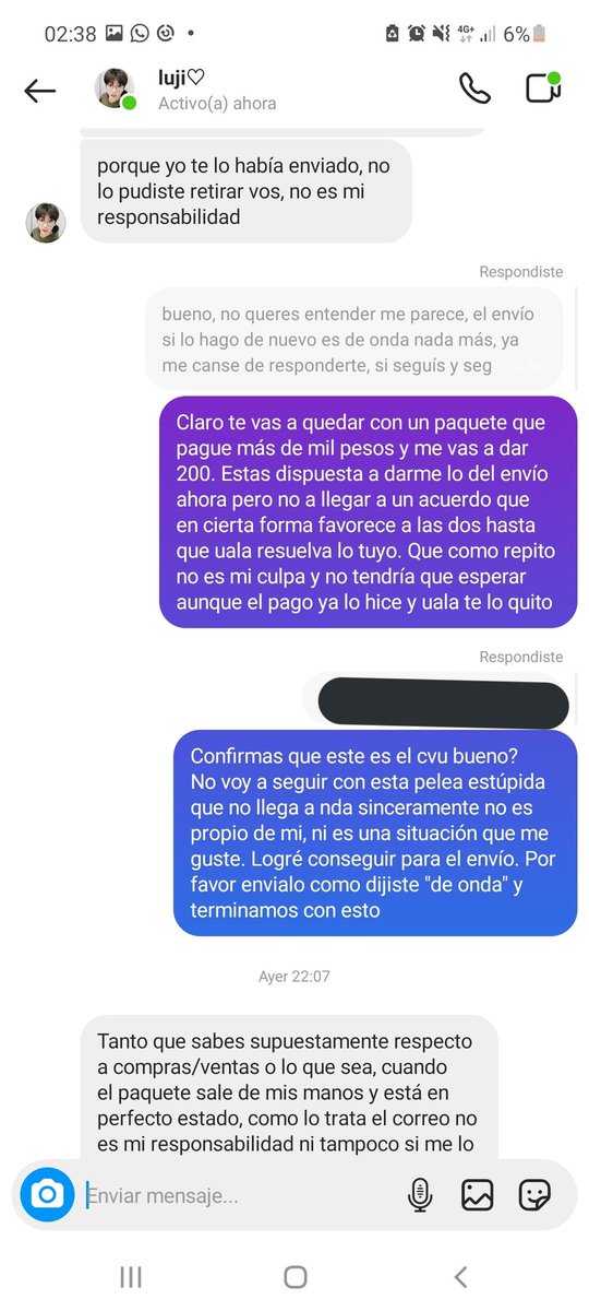sweet_hanse's tweet photo. pueda aclarar estas dudas sobre envíos, que se hace o no responsable. Si el envío vuelve hay que pagar como una casilla hasta que lo puedas enviar) de hecho agrego la info hace 27 minutos después de toda esta situación y obvio que a su conveniencia. Al final me canse de la + https://t.co/ssZhjmkvkf