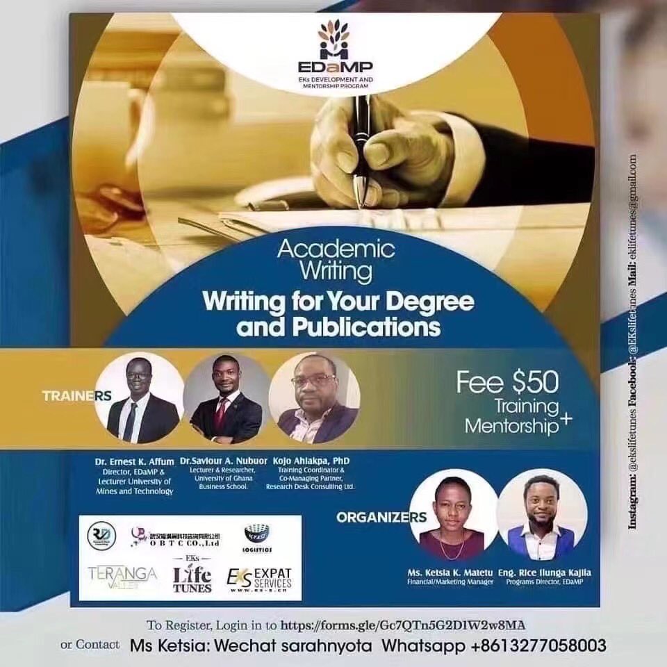 Ketsia502's tweet photo. Last academic training in writing.

  Yesterday, Dr. Ernest explored some research guides:
  - how do you approach the research project,
  - how to best write your subject, etc.

  The session will continue this evening at 8 p.m. with our wonderful master's students from Ghana 🇬🇭 https://t.co/oIMxJ707eN