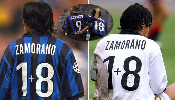 Ivan Zamorano est le premier joueur à porter comme numéro l’addition 1+8 en guise de n°9 lors de son passage à l’Inter Milan, le 9 étant réservé à Ronaldo.