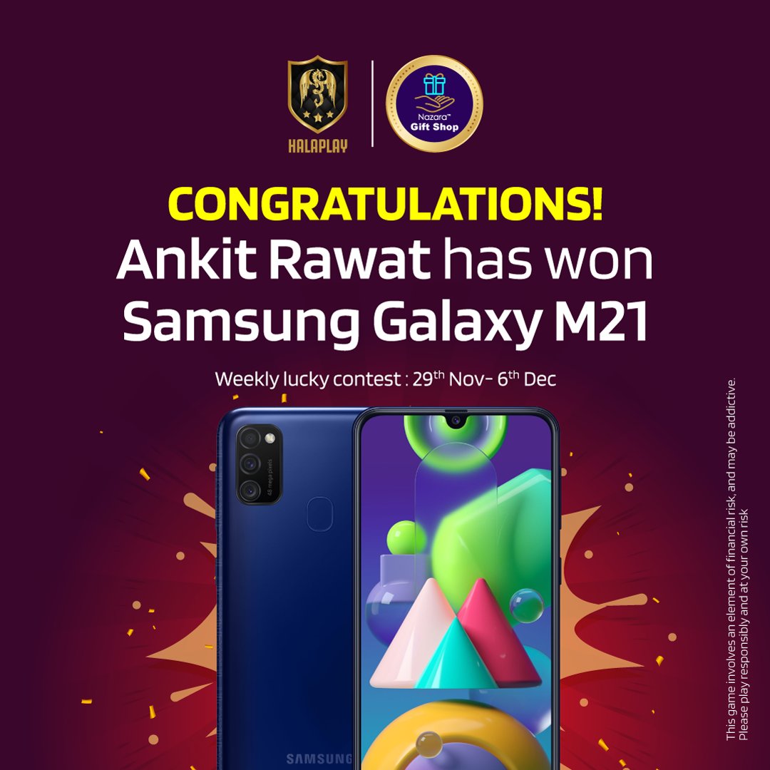 Here we have our Weekly Winner.. 👏👏
Congratulations Ankit Rawat 😱🥳

Download the app 📲and you can be next😉!
▶️bit.ly/welcomeHP
#Halaplay #Fantasygaming #Playtowin