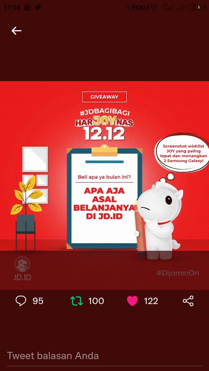 CoryAdesuri's tweet photo. @JDid Wish me luck 🙏
#JDBagiBagi #HarJOYnas1212
@risa__sembiring @MegaLiansa https://t.co/eykJnYiR0p