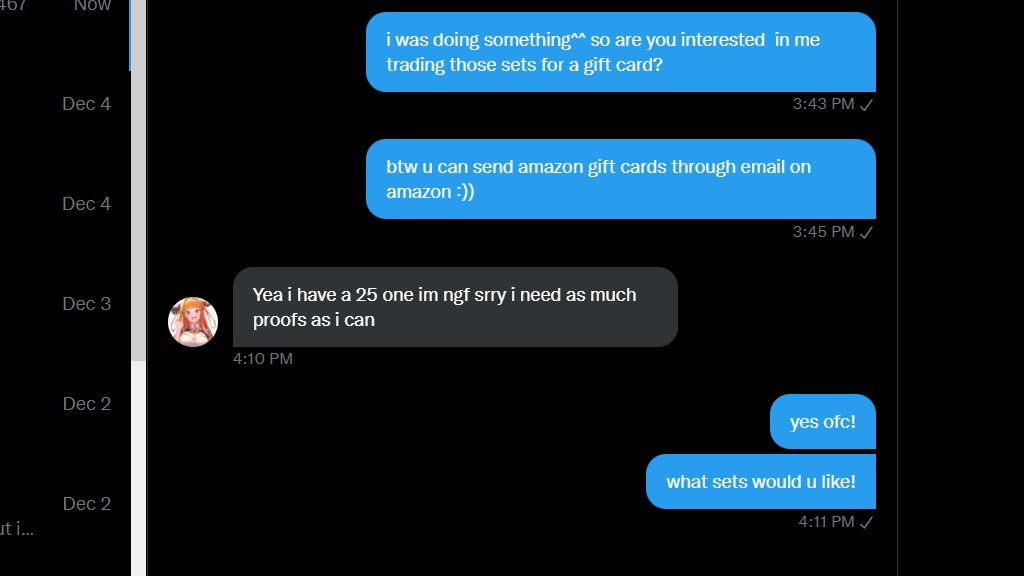 Crispy_Royale's tweet photo. @April30609467 IS.A.SCAMMER ! I TRADED THEM 70K AND CB SET and they said they would give me an amazon gift card!!! https://t.co/RkFQJsGIe0