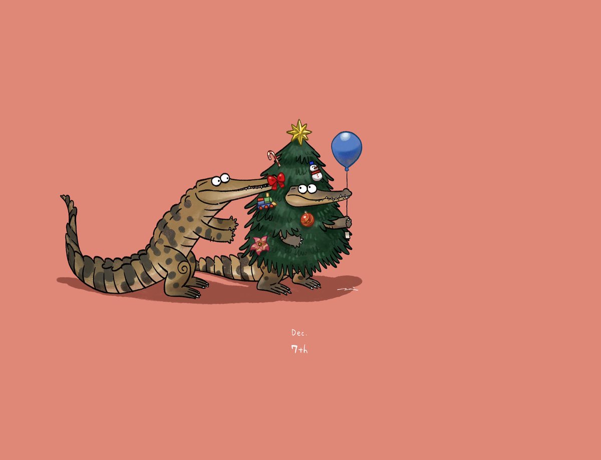 「#ゆるワニ 
12月7日 https://t.co/1Upqvi5qTE 」|あめみや🐊のイラスト