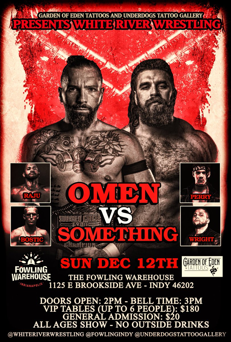 Only General Admission Tickets Remaining! $20 at the door or Venmo us at @WhiteRiverWrestling!
