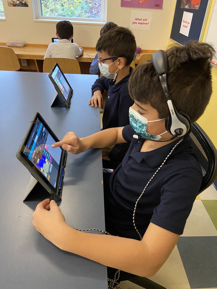 CompTeacherK_5's tweet photo. ‘Experiment and see what works.’ ‘Do one step at a time.’ ‘Work together.’ Strategies shared by @shady_side 3rd graders to help complete @Minecraft #HourOfCode puzzles on @codeorg.   Great fun today! #HourofCode2021 #KidsCanCode #SSAJuniorSchool https://t.co/m00T1aOgKn