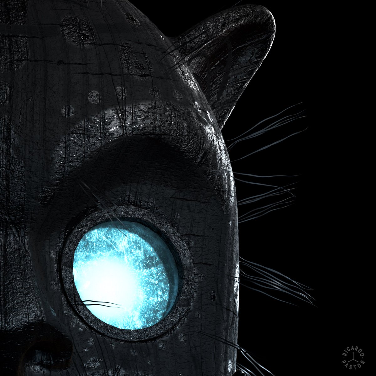 Riqpastor's tweet image. Tigre…¿ya les dije que siempre revisen su roughness? #roughness #displacement #displacementmap #wip #mascara #Tigre #Mexico #3dmodeling