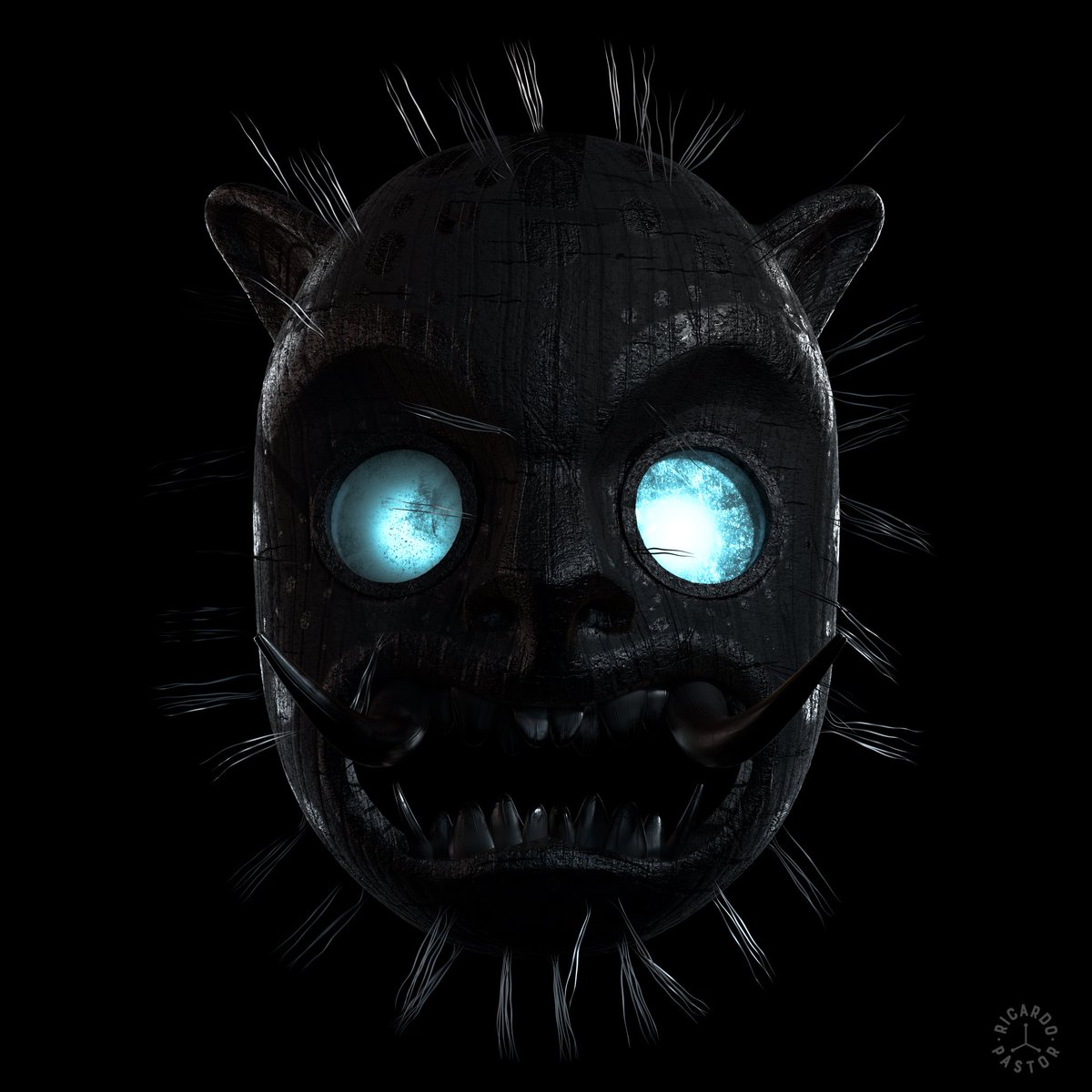 Riqpastor's tweet image. Tigre…¿ya les dije que siempre revisen su roughness? #roughness #displacement #displacementmap #wip #mascara #Tigre #Mexico #3dmodeling