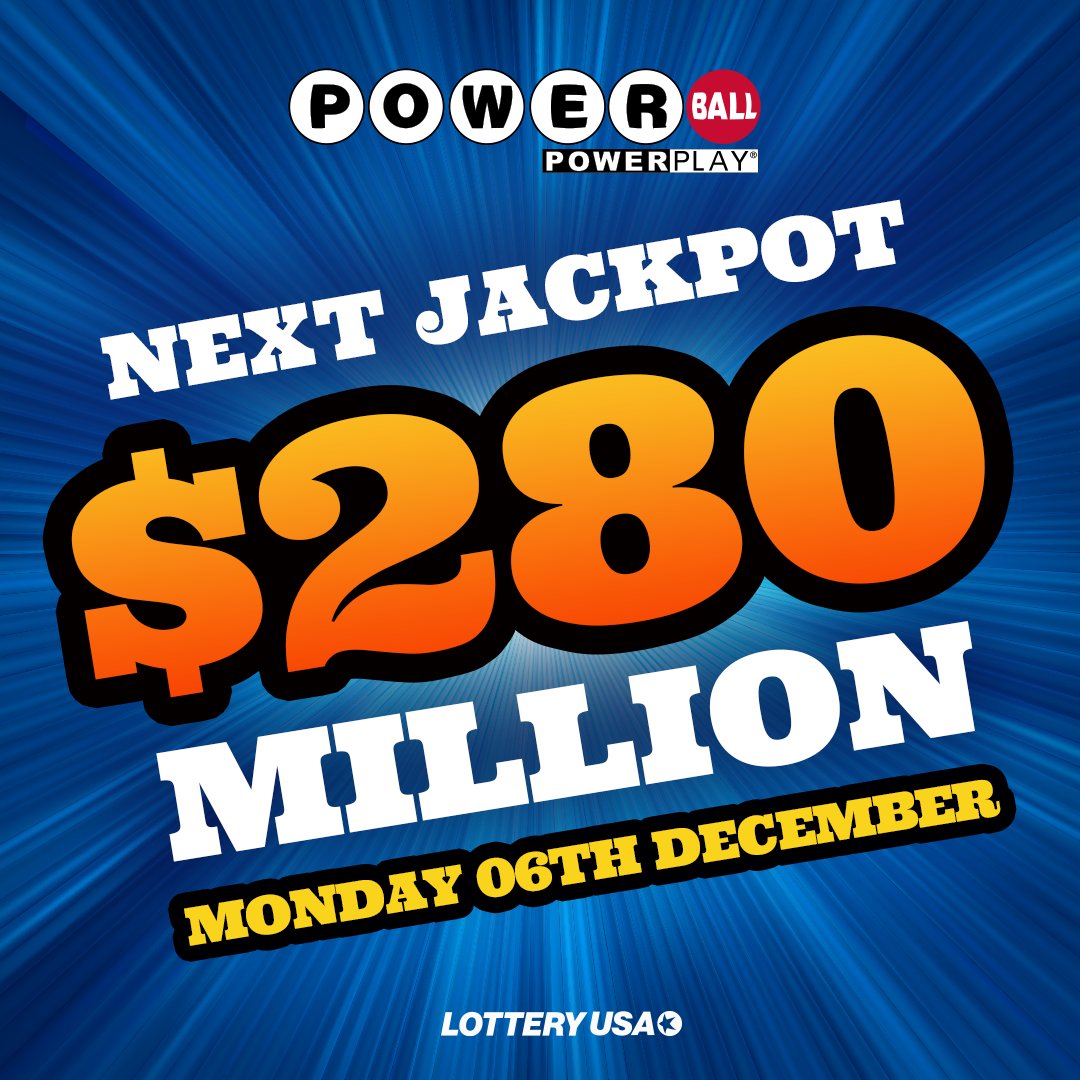 Powerball is almost here, with an estimated $280 million jackpot! Do you have your tickets ready?

Visit Lottery USA after the draw to check the numbers and find out if you were one of the lucky winners: https://t.co/03VPEDziWf

#Powerball #lottery #lotterynumbers #jackpot #lucky https://t.co/zpEU6VSk6t