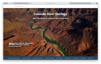 Want to better understand or explain the Colorado River shortage? Explore our new Story Map! It examines what shortage means for conservation, residential users, groundwater, utility costs, urban growth, new water supplies, &amp; water rights. storymaps.arcgis.com/stories/a1a782… #water #Arizona
