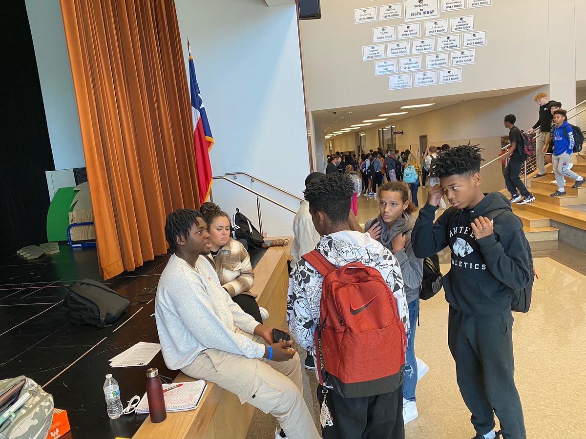 AvidRidge's tweet photo. Our AVID Leaders went to Vista Ridge Middle School to speak to the middle school students about AVID at the Ridge. We are so excited about seeing all these 8th graders next year at Ridge! Our leaders were amazing Friday and today taking the time to speak to each student. https://t.co/tj6mlEJQO7