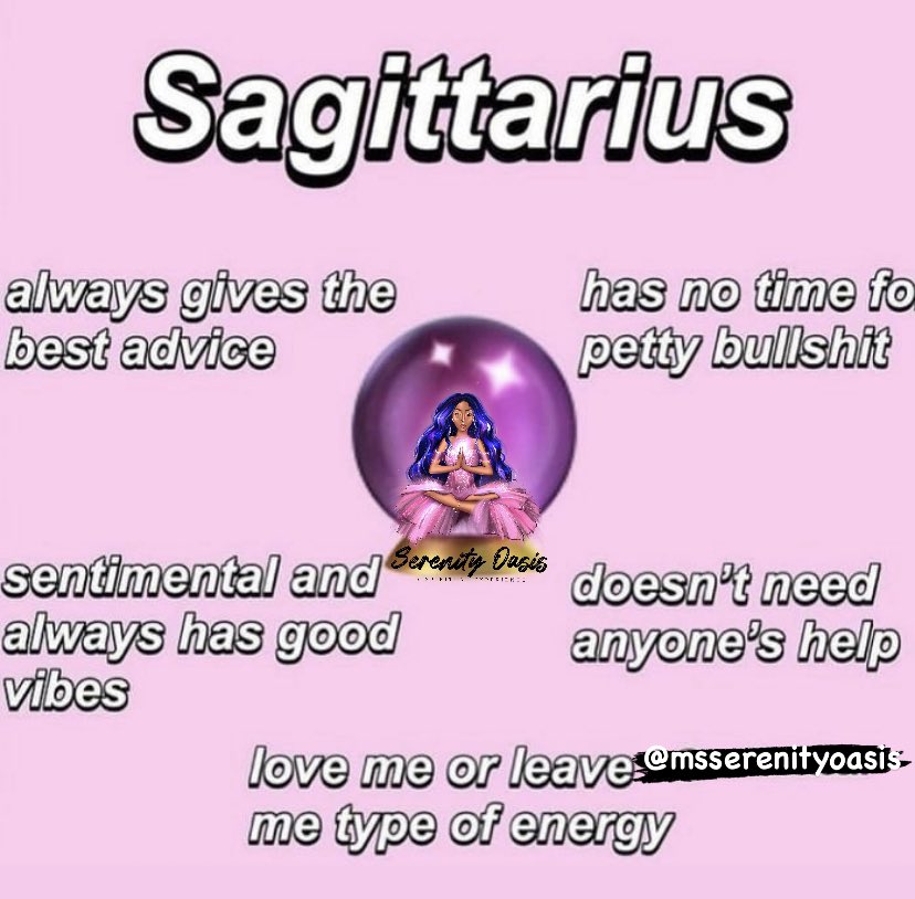 MsSerenityOasis's tweet photo. Tag a Sagittarius 🔮♐️♐️♐️👀✨ #msserenityoasis #sagittariusseason #saggitarius #saggitarius♐️ 💜💙💕✨ https://t.co/282dWNy6eo
