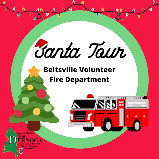 TomDernogaD1's tweet photo. Santaโs coming to #Beltsville ๐
๐ป! Santa is teaming up with Beltsville Volunteer Fire Department starting 12/7. Make sure to come out & see him on tour https://t.co/uRmxnaueMx. #SantaTour #Christmas https://t.co/7m1xO04XOV