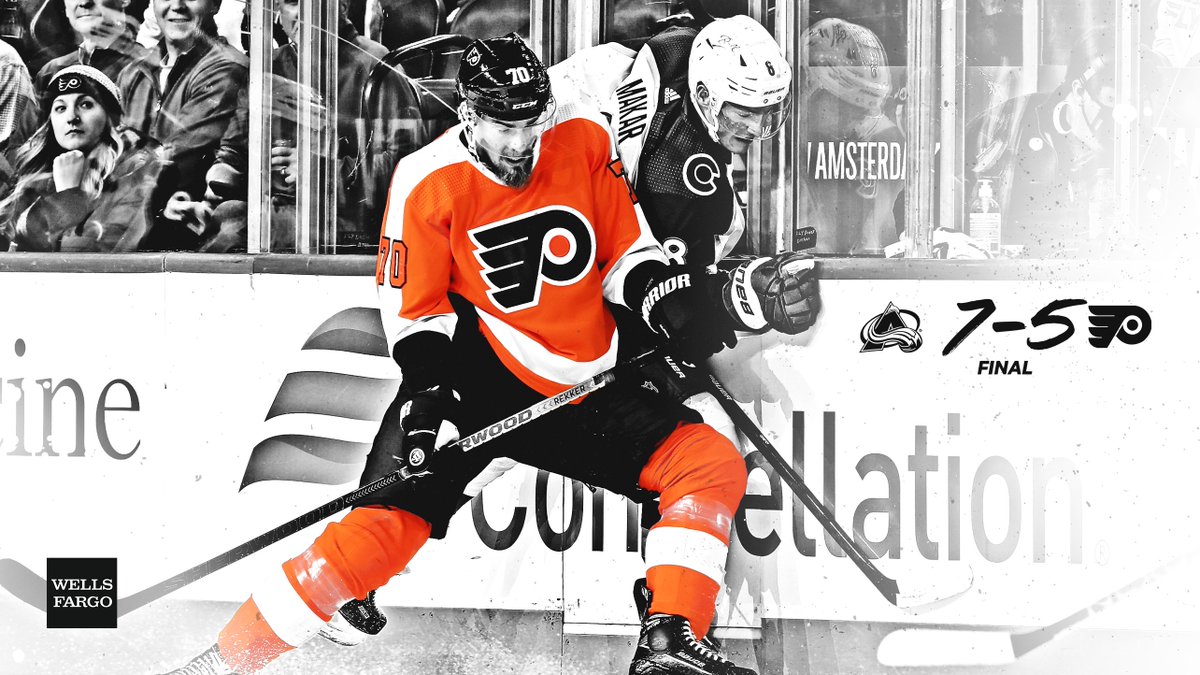 NHLFlyers's tweet image. Final. 

#COLvsPHI | @WellsFargo