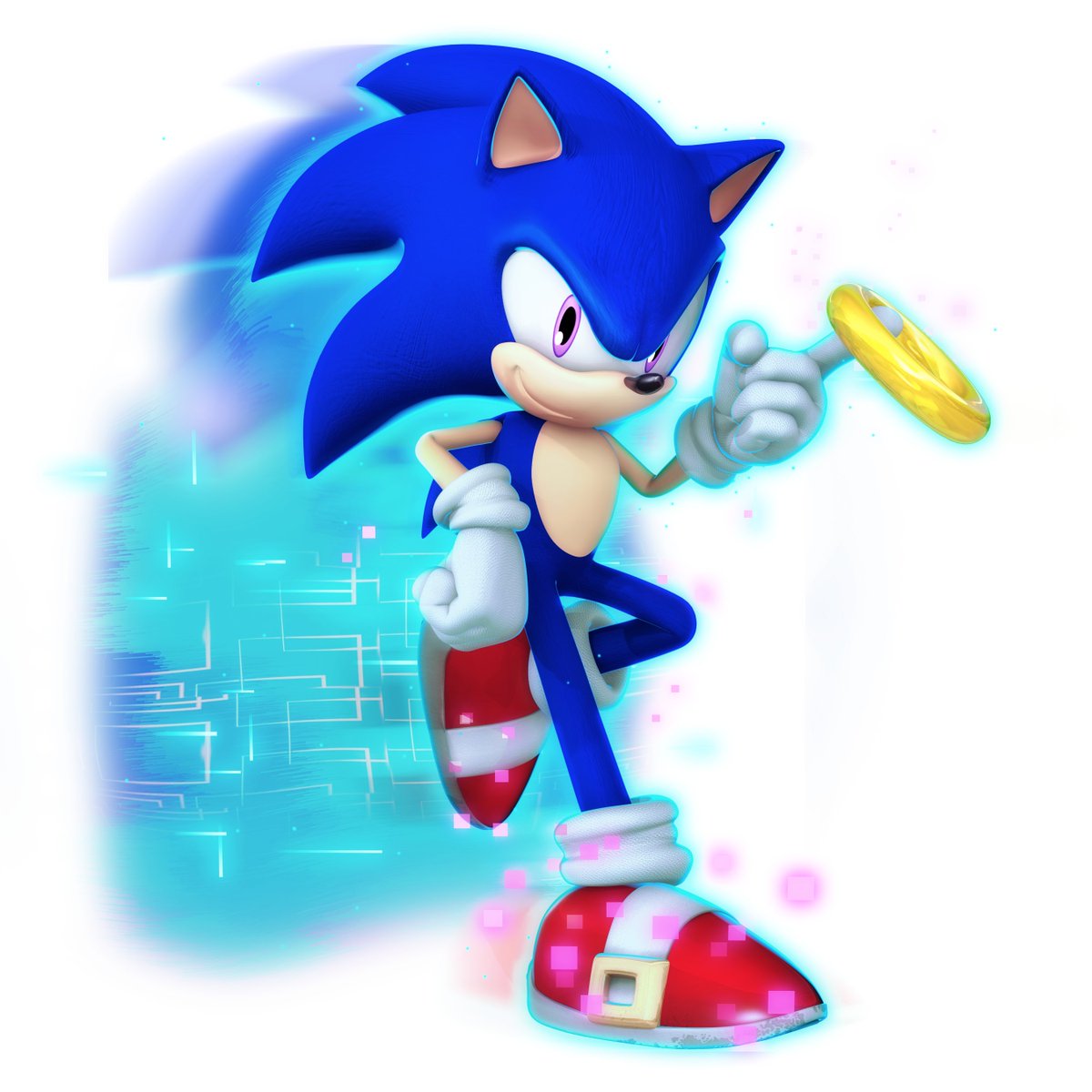 sonic the hedgehog male focus 1boy solo gloves furry male smile white gloves  illustration images