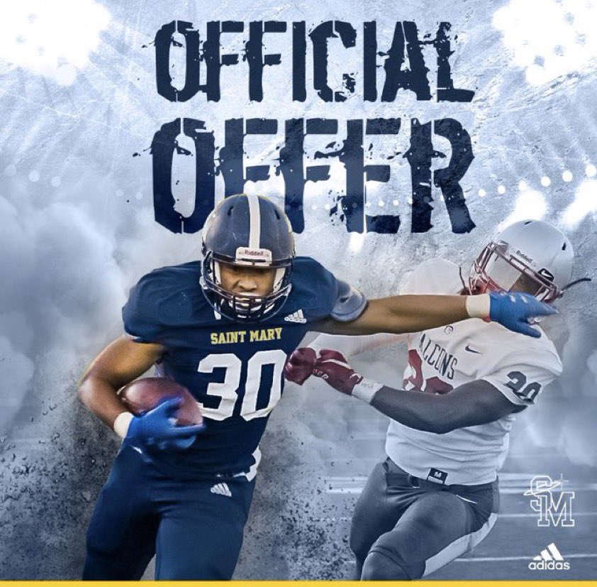 Quonskii's tweet photo. Blessed to receive an offer from THE University of Saint Mary! 🔵🟡 @taycalvert @CoachNelsonFB @Gilbert14Johnny @DoughertyHigh @Kam_Davis24 https://t.co/aRhAo8JMBD