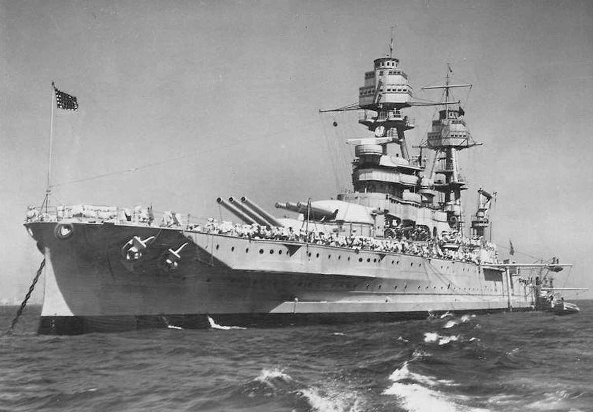 USSArizona's tweet image. Our beloved ship. The USS Arizona (BB-39) at anchor off California. #PearlHarbor80 @USPacificFleet @INDOPACOM @USNavy @USNHistory
