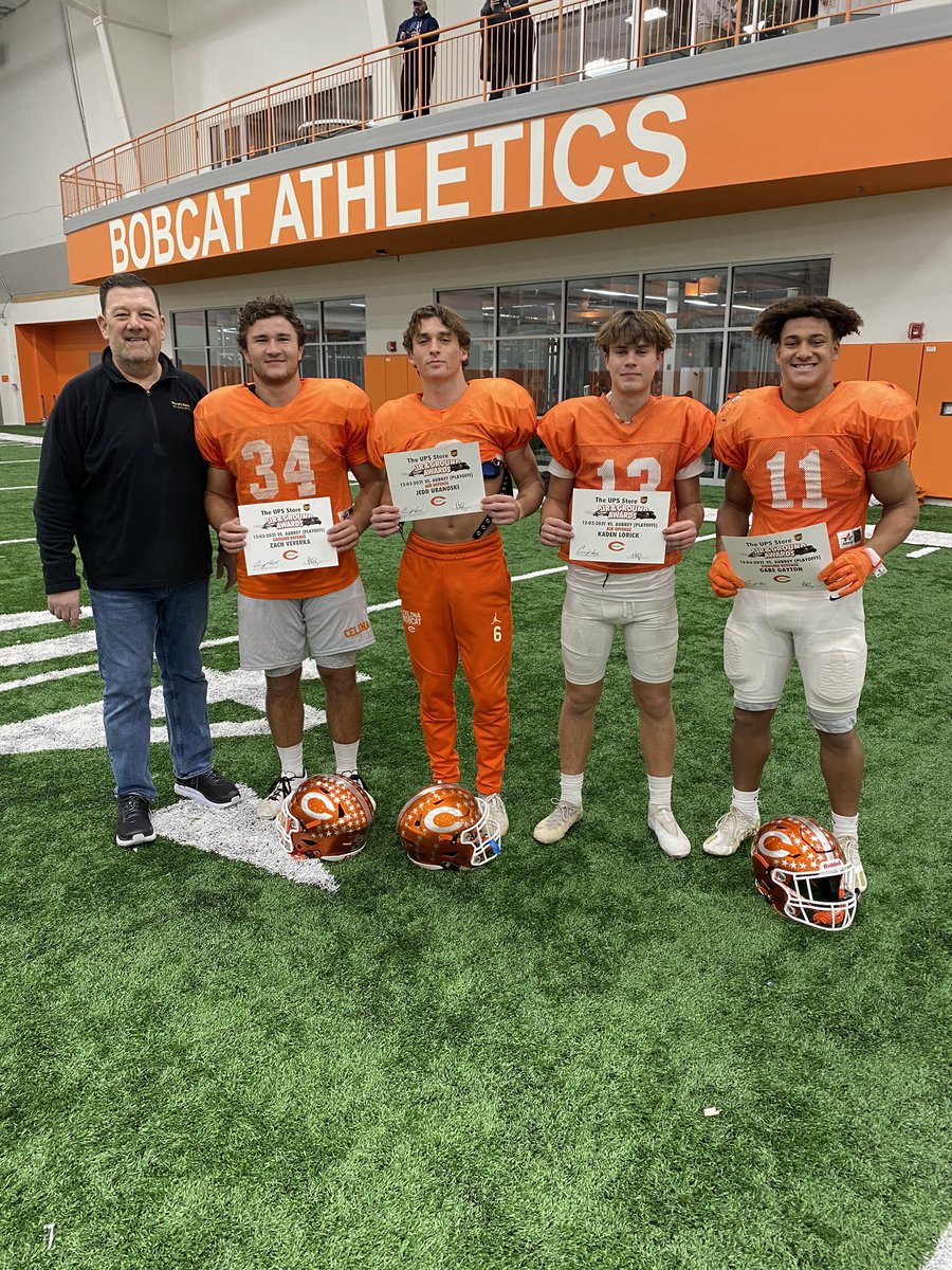 Congratulations to Celina UPS Air &amp; Ground  Players of the week sponsored by Andy Hopkins, The UPS store of Celina &amp; The Celina Quarterback Club. Defense: Ground-
Zack Veverka Air-Jebb Ubanoski , Offense: 
Ground- Gabe Gayton , Air- Caden Lorick
#GOBOBCATS  #CELINATIME