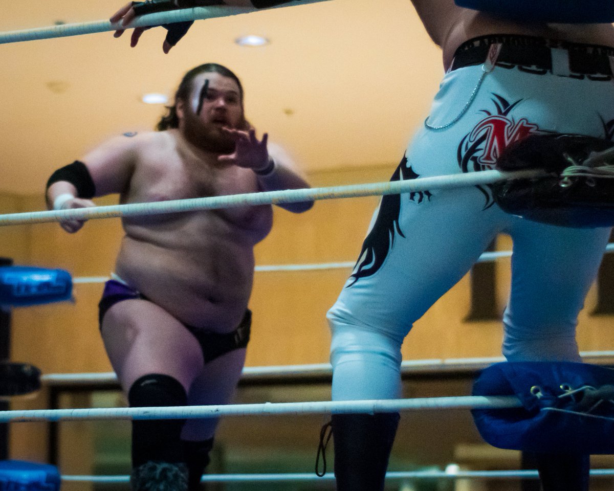 dpw102's tweet photo. All or Nothing Wrestling (@aonprowrestling) -- Dealers Choice (12/6/2021)  

Galleria, Johnstown, PA

@HaughtJr charges their opponent, @ZakkRamses in the corner. https://t.co/4tPQ9gN0us
