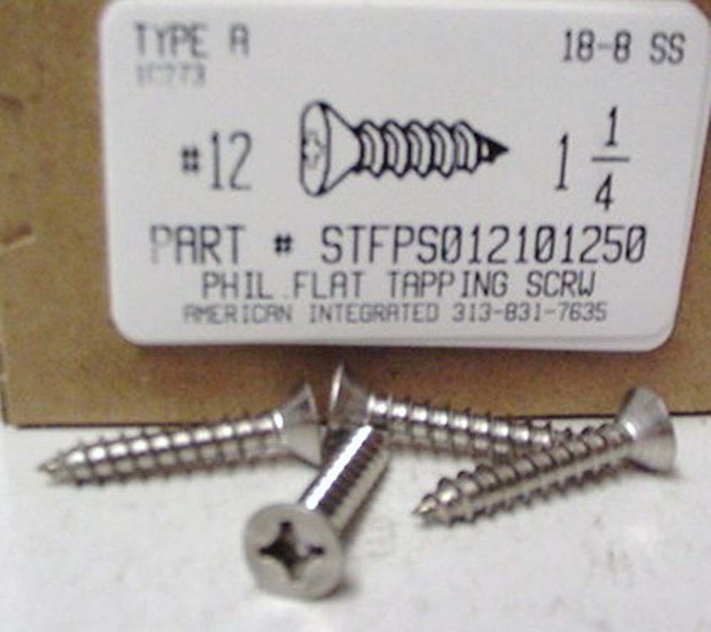 MRO_Products's tweet photo. #12x1-1/4 Flat Head Phillips Tapping Screws Stainless Steel (20) - https://t.co/EjA99q0Kf6 #diy #industrial #fasteners https://t.co/vEPOJxjwxE