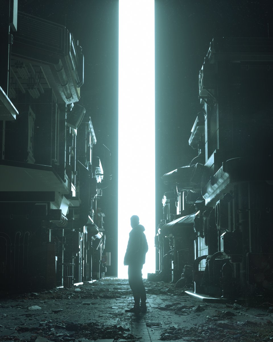 beeple's tweet image. SURROUNDED BY NIGHT