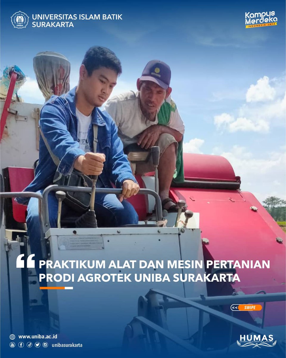 UIBSurakarta's tweet photo. Yuk kepo lebih lanjut kegiatan mahasiswa Agroteknologi..

Prodi Agrotek mengadakan praktikum alat dan mesin pertanian untuk semester 1 dan 3.
Kegiatan tersebut dipimpin oleh dosen pengampu, Sulistyo Winarno SP, MSi. 

#unibasurakarta #praktikum #mahasiswa #dosen #agroteknologi https://t.co/zwYQt0IbzM