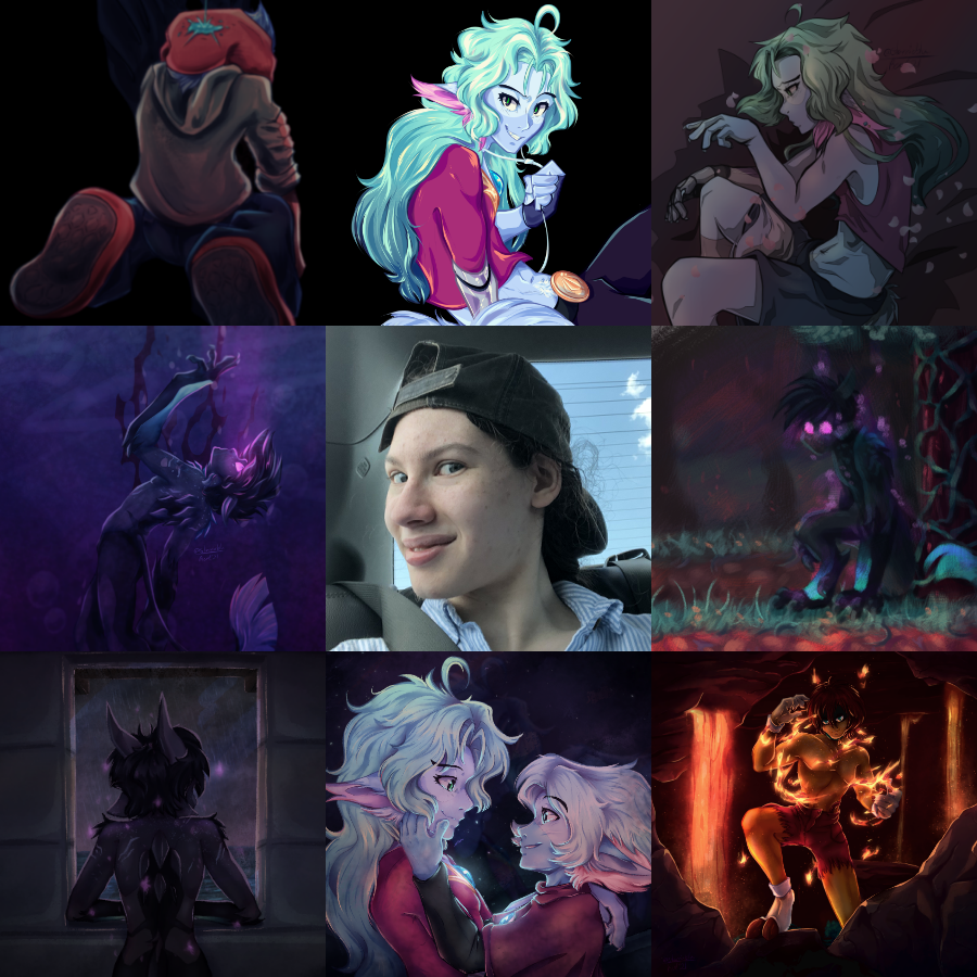 starrie_blu's tweet photo. Okay fineeeee you guys can see my stupid face this one time :3c

Older art at the top, newer at the bottom
#artvsartist2021 https://t.co/xgeUX5Hl9q
