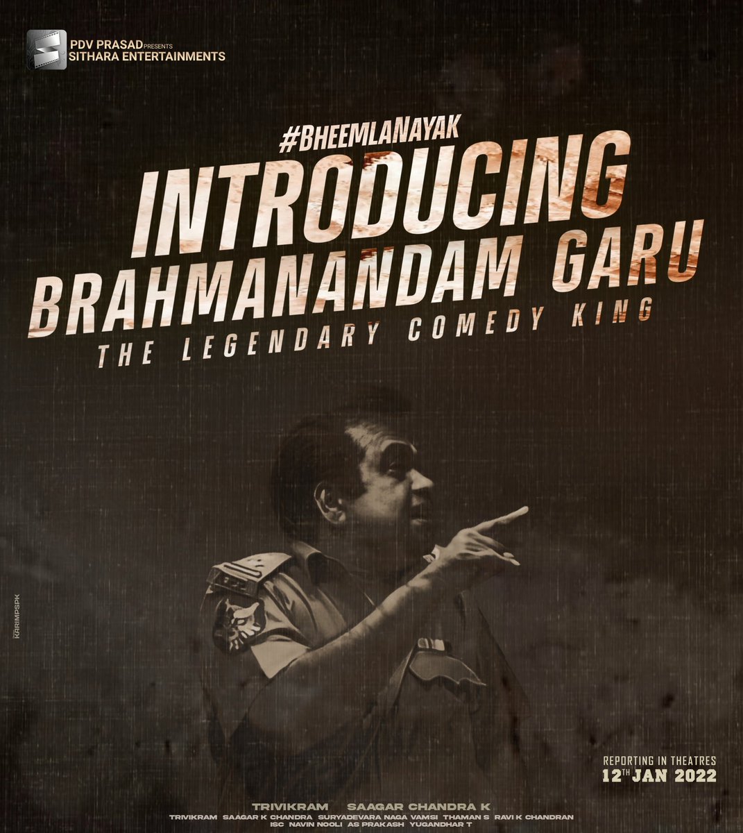Karim_Pspk's tweet photo. Introducing #Brahmanandam Garu, is also part of #BheemlaNaayak

 @PawanKalyan @RanaDaggubati #Trivikram @saagar_chandrak https://t.co/g1Wkd7fYfQ