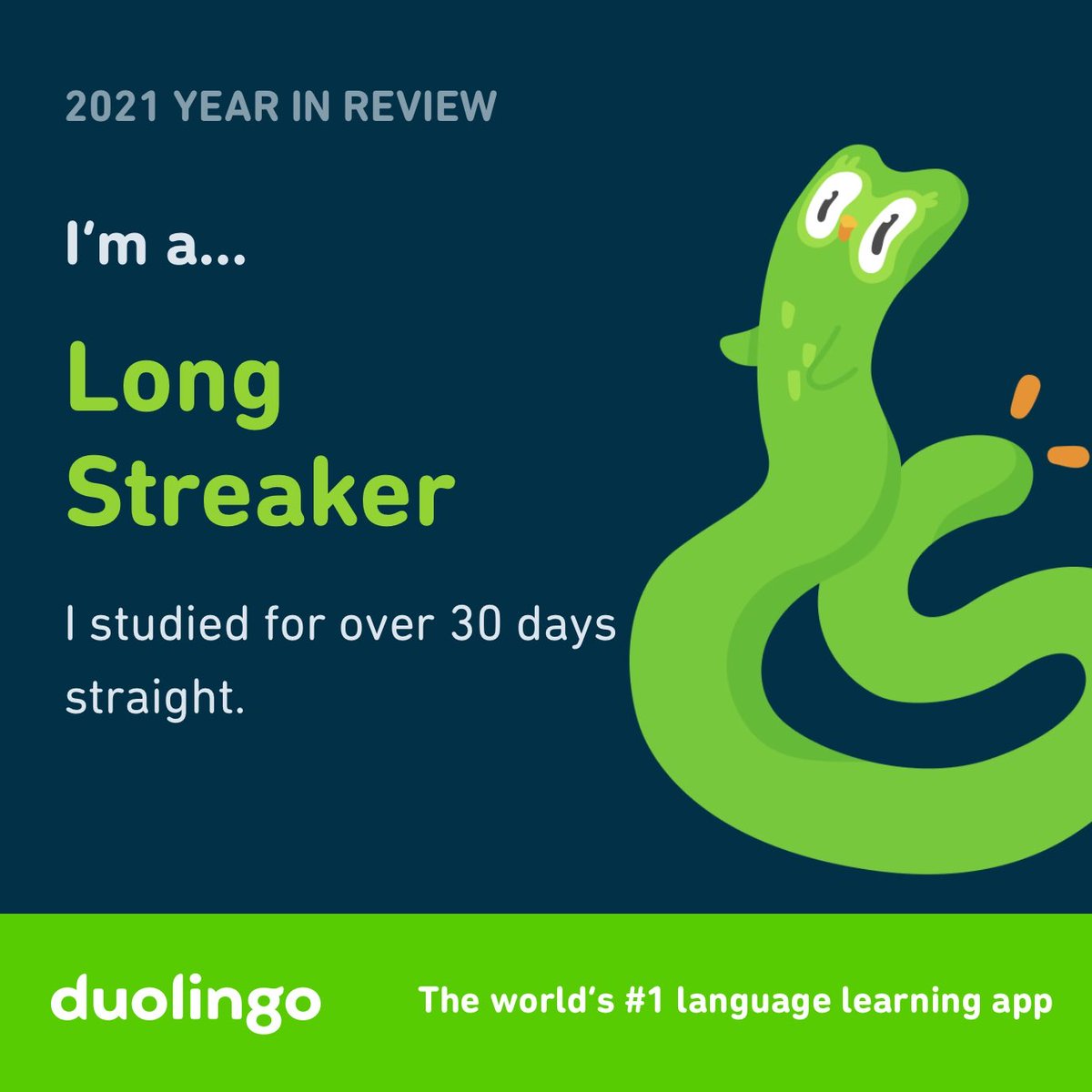 TurtleTyme713's tweet photo. I’m a Long Streaker!  #Duolingo365 make it +500 and that’s a more accurate stat. I guess. https://t.co/RBKv5MR9wi