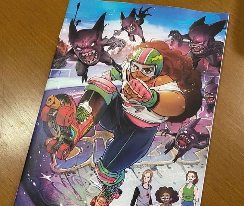 Redcode77's tweet photo. A good experience and happy to participate in this comic book cover project.😃😃😃
#GETTINGDIZZY cover
#cover #comicbooks #comicart #digitalart #monster #rollerblade https://t.co/jOLDThmpmw