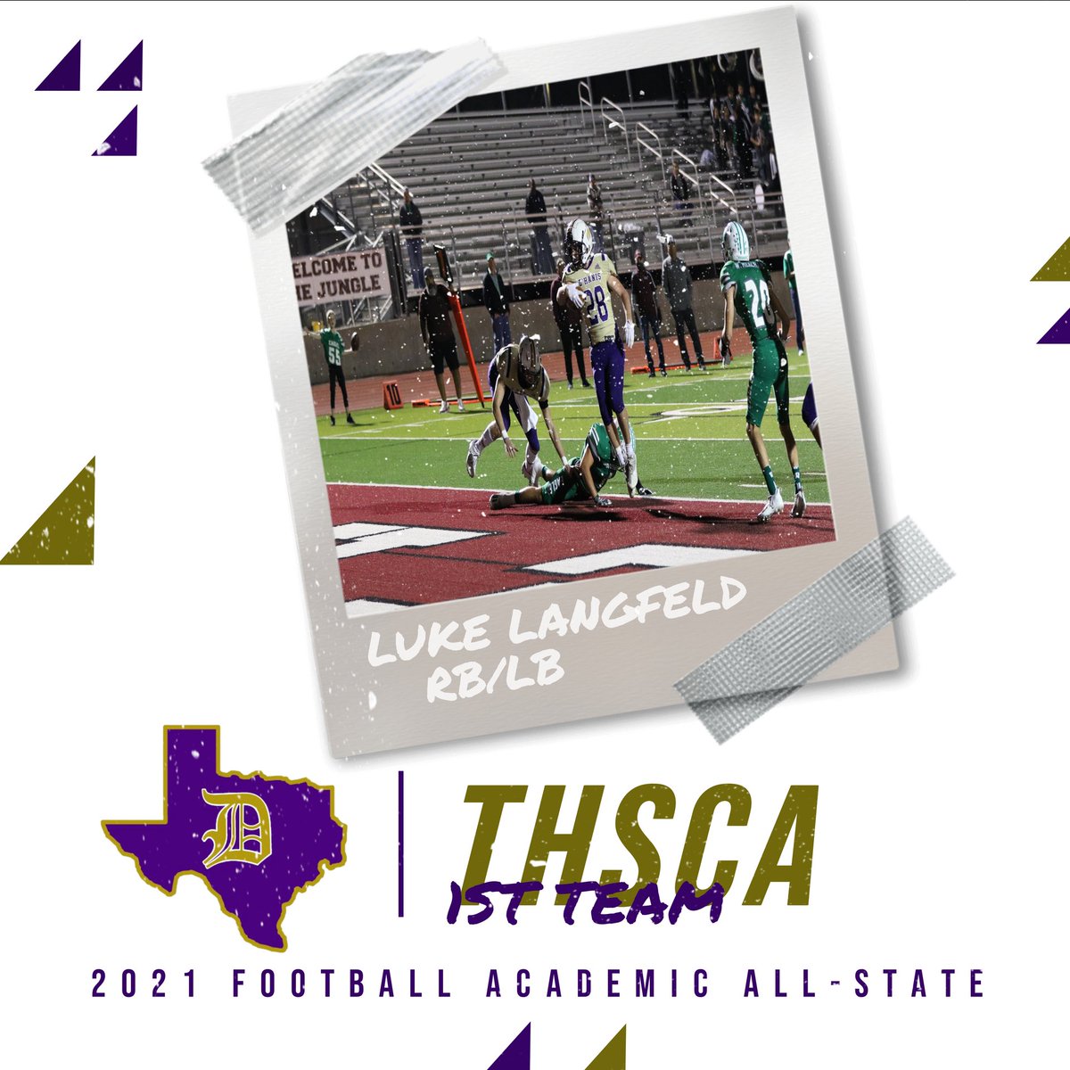Congratulations Luke Langfeld! 

Football THSCA Academic All-State recipient

Check the list here: bit.ly/3lEq4Sa