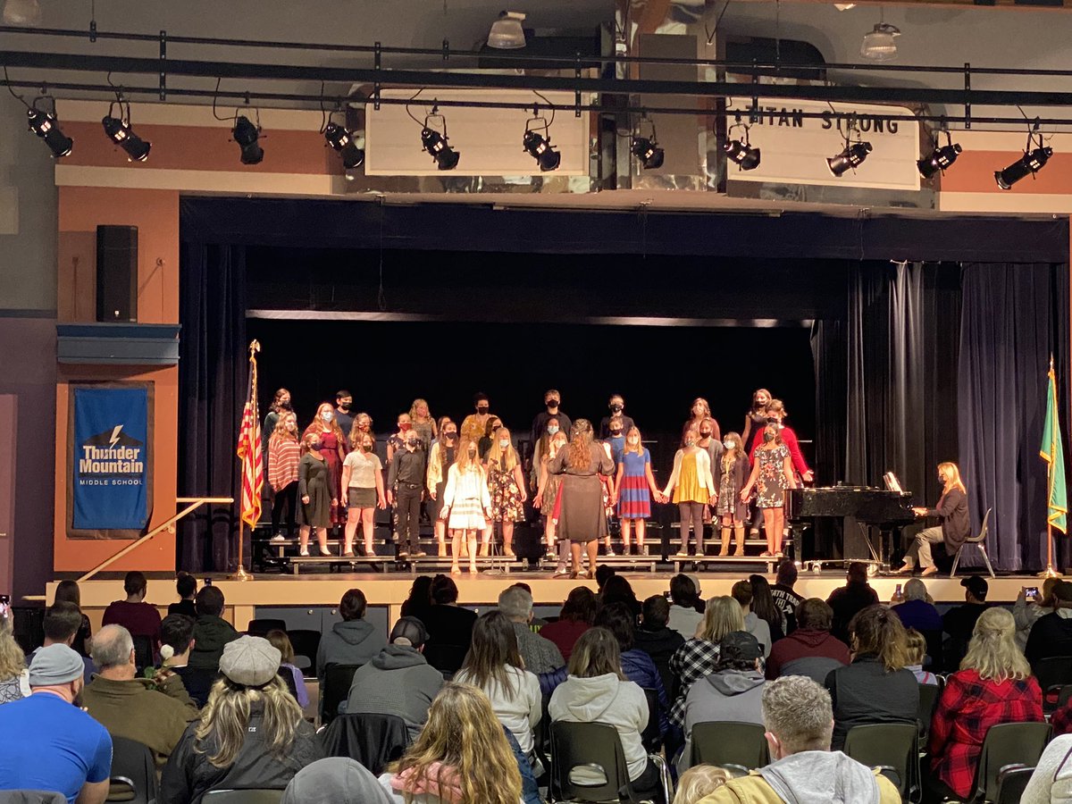 Listening to the fantastic vocals of the Thunder Mountain MS Choir! Way to Titans!!