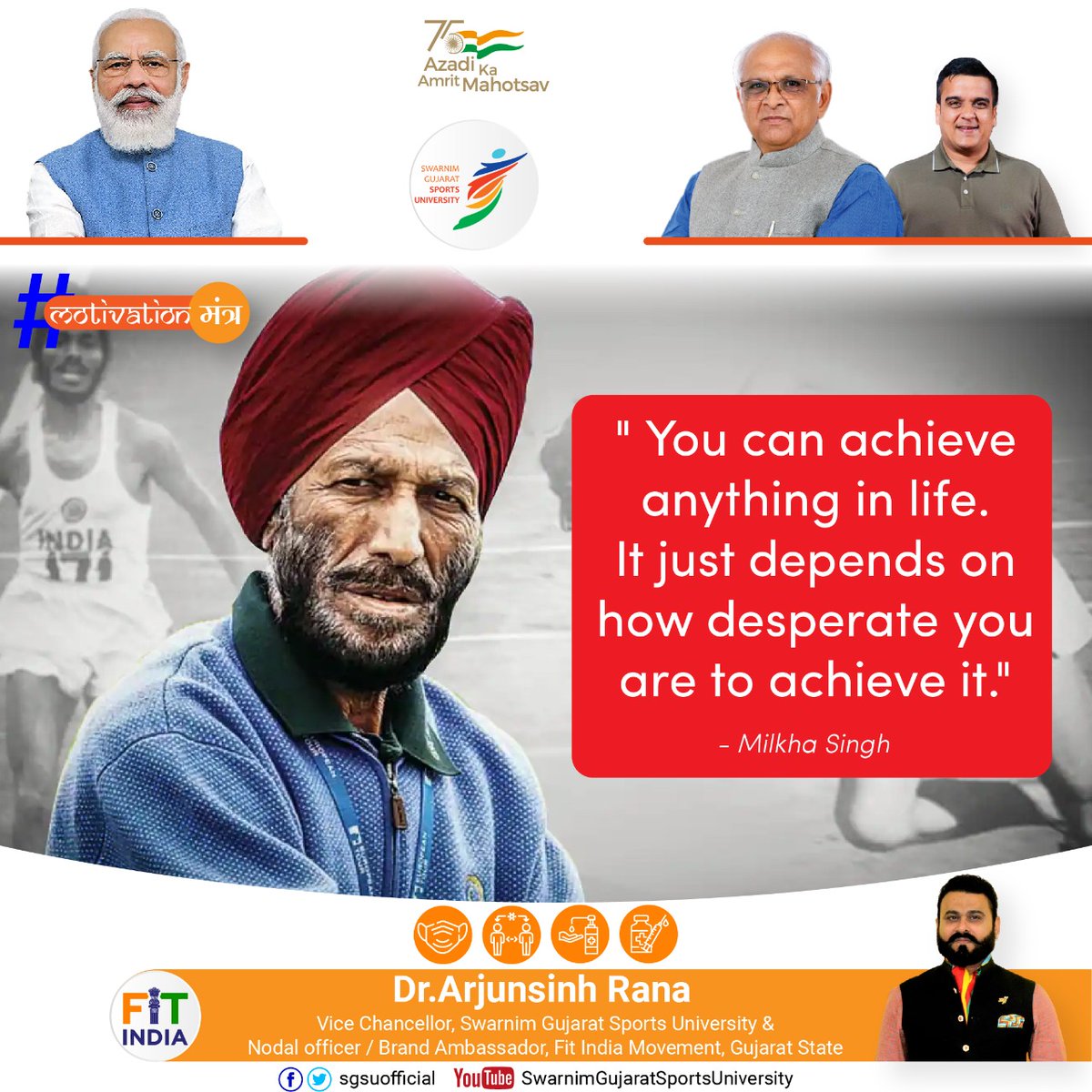 #TuesdayMotivational #TuesdayMorning 
#AzadiKaAmritMahotsav #NewIndiaFitIndia #MilkhaSinghJi