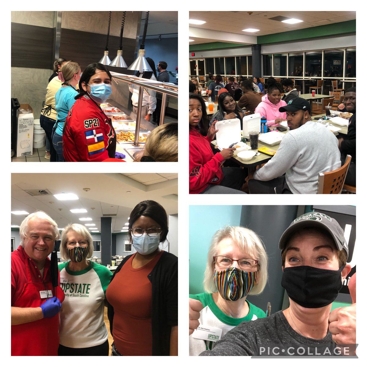 CoEHPH's tweet photo. One of my favorite USC Upstate traditions!- late night exam week breakfast! Love the chance to hand out eggs and potatoes to hungry students before finals! #uscupstate https://t.co/bL8NjkQcjY