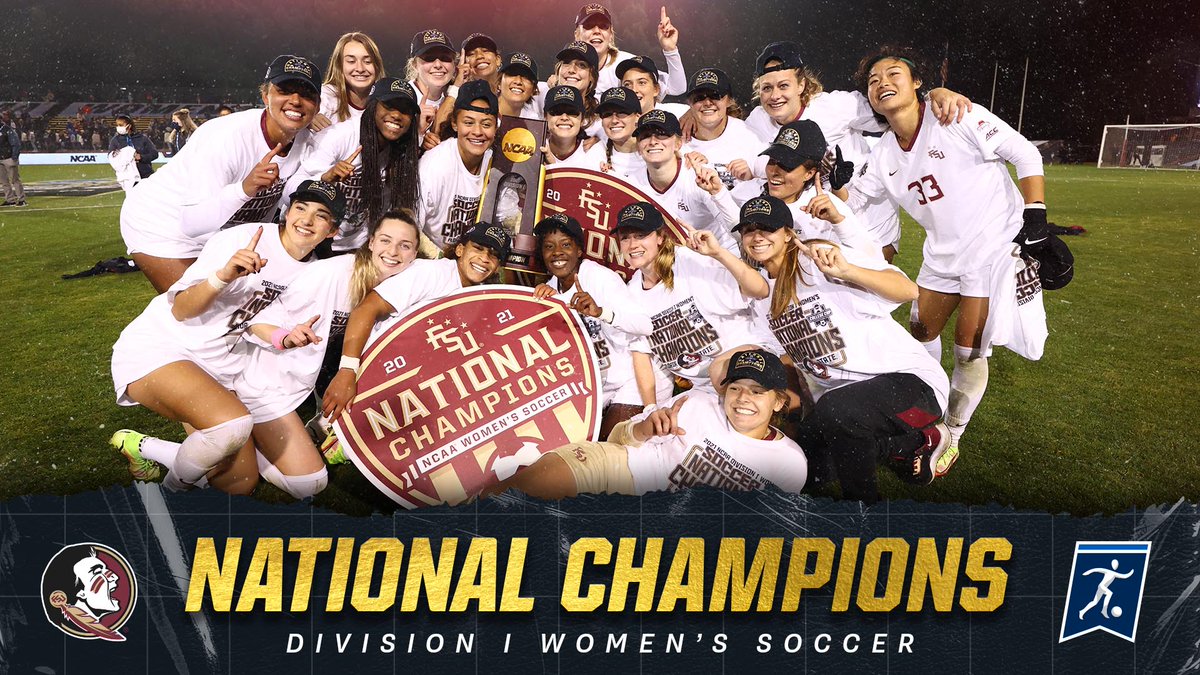 NCAA's tweet photo. 𝙍𝙚𝙙𝙚𝙢𝙥𝙩𝙞𝙤𝙣 for the Seminoles

After losing the 2020 championship game, @FSUSoccer reverses history and wins the 2021 DI women's @NCAASoccer national championship in PKs!
#OneTribe https://t.co/Om8DkPXDVJ