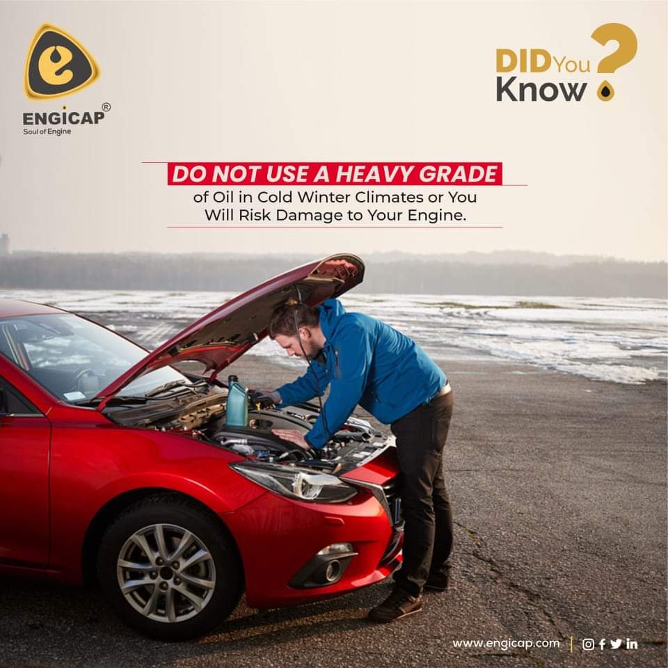 Engicap_india's tweet photo. Did You Know?
Do not use a heavy grade of oil in cold winter climates or you will risk damage to your engine
#EngicapLubricants #DidYouKnow #EngineOil #SyntheticOil #MorePowerful #Takecare #EngineGuard #Thankyou https://t.co/GStDmNzk65
