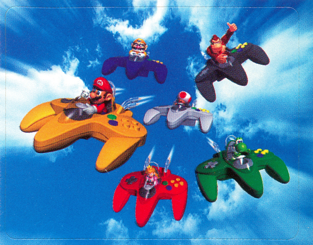 A very rare render of mario and his friends in N64 controller shaped planes